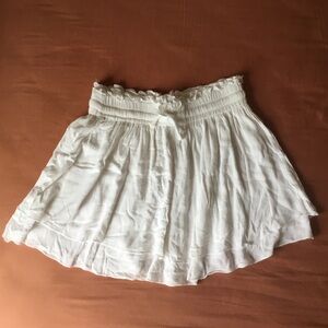 White Ruffle Flowy Women's Cotton Skirt